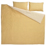 HAMNSENAP Duvet cover and 2 pillowcases, yellow/multicolour, 240x220/50x80 cm