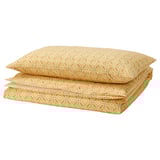 HAMNSENAP Duvet cover and pillowcase, yellow/multicolour, 150x200/50x80 cm