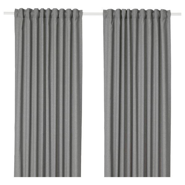 Hannalena Room Darkening Curtains 1 Pair Grey Ikea