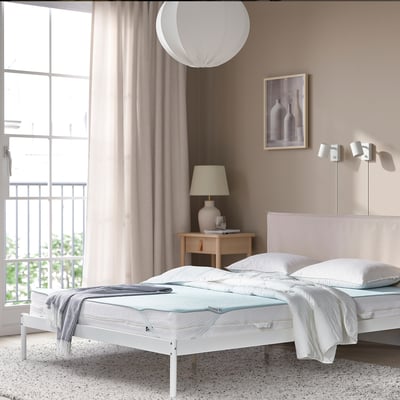 HÅRGINST Mattress protector, light blue, 180x200 cm