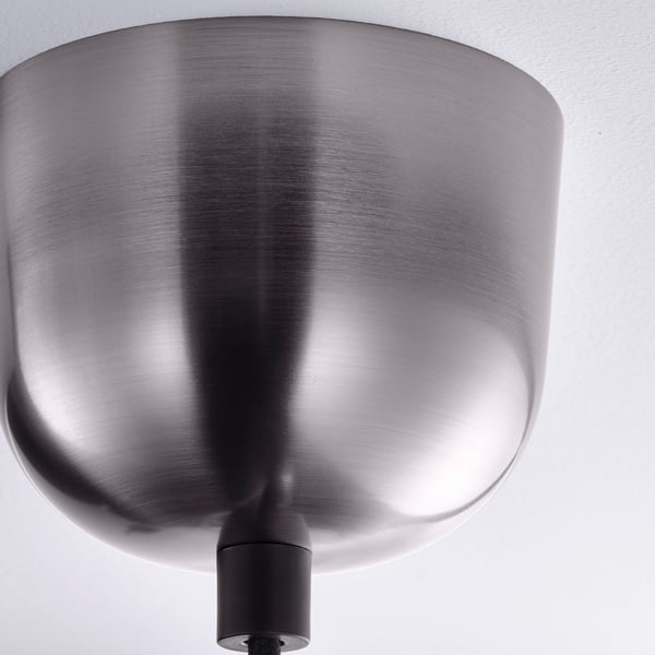 HÅRMÖJA Chandelier, 6-armed, brushed stainless steel, 62 cm