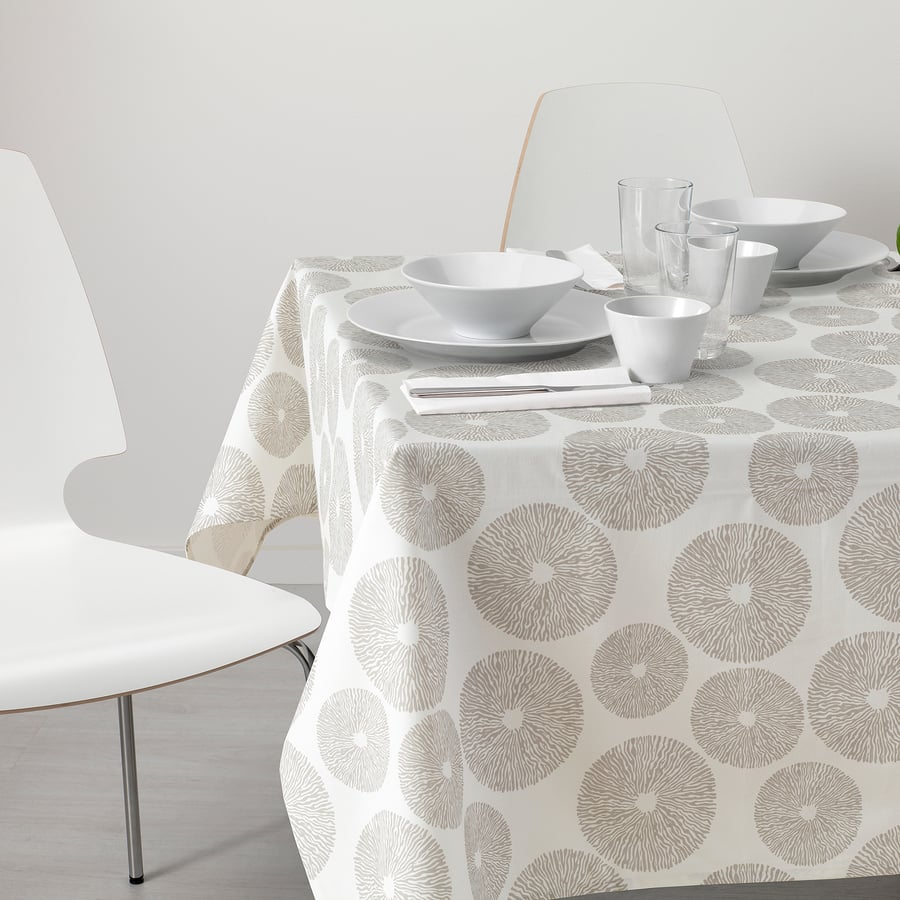 HÅRSTARR tablecloth, beige, 145x240 cm IKEA