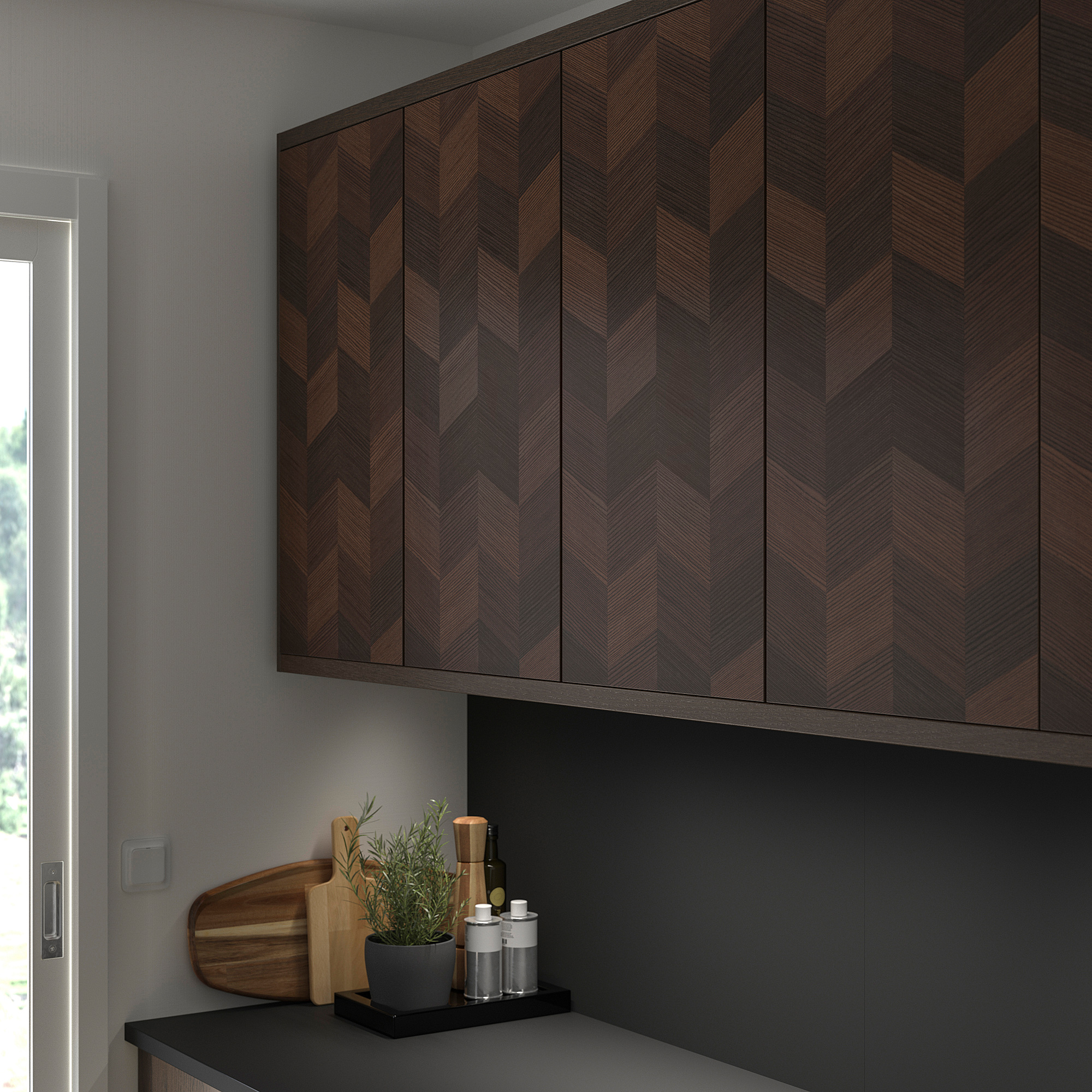 HASSLARP Door, brown patterned, 40x60 cm