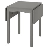 HAUGA Drop-leaf table, grey/birch veneer, 55/82/109x74 cm