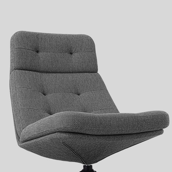 HAVBERG Swivel armchair, Lejde grey/black