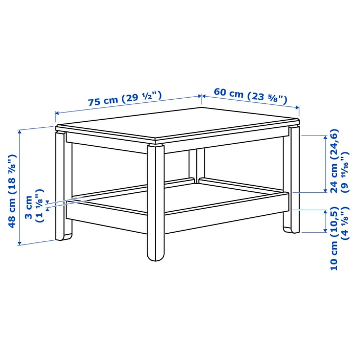 HAVSTA coffee table, dark brown, 75x60 cm IKEA