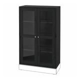 HAVSTA Glass-door cabinet, black, 81x35x123 cm