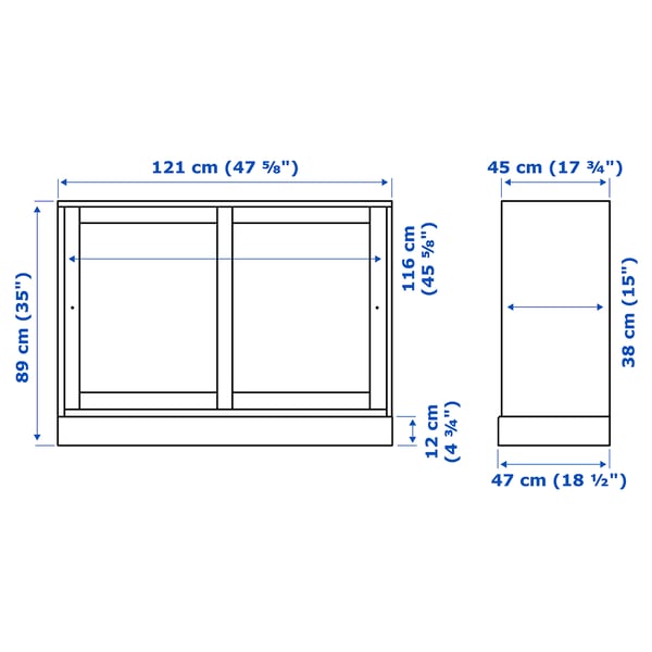 HAVSTA Sideboard basic unit, black, 121x47x89 cm