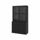 HAVSTA Storage comb w sliding glass doors, black, 121x47x212 cm