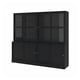 HAVSTA Storage comb w sliding glass doors, black, 242x47x212 cm