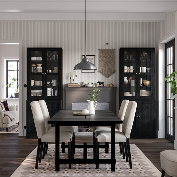 HAVSTA Storage combination w glass-doors, black, 81x47x212 cm