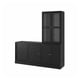 HAVSTA Storage combination w sliding doors, black, 202x47x212 cm