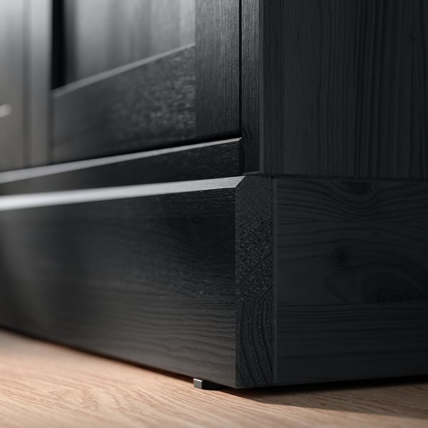 HAVSTA Storage combination w sliding doors, black, 202x47x212 cm