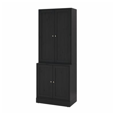 HAVSTA Storage combination with doors, black, 81x47x212 cm