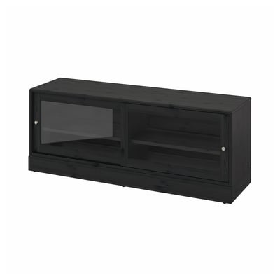 HAVSTA TV bench with plinth, black, 160x47x62 cm