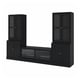HAVSTA TV storage combination/glass doors, black, 322x47x212 cm