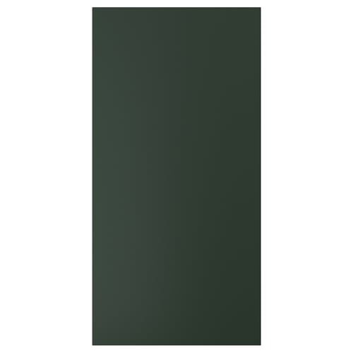 Rectangulardark green door, modern design, smooth surface.