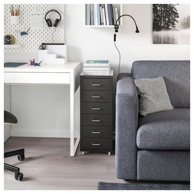 HELMER Drawer unit on castors, black, 28x69 cm