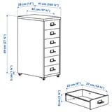 HELMER Drawer unit on castors, white, 28x69 cm