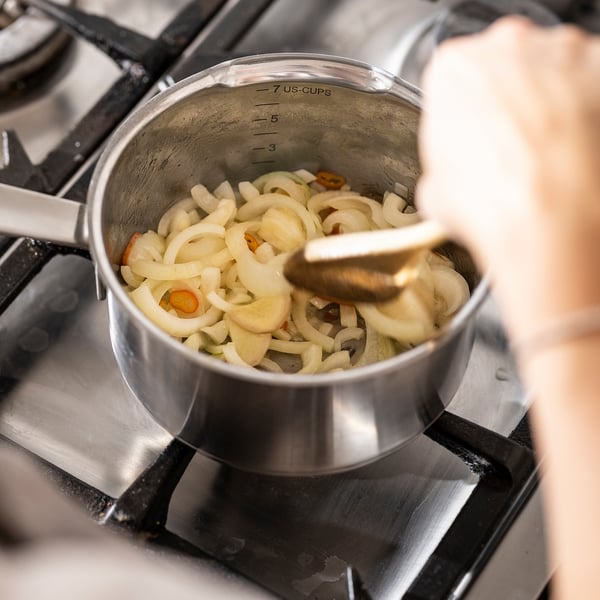 HEMKOMST Saucepan with lid, stainless steel/glass, 2 l
