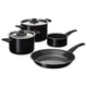 HEMLAGAD 6-piece cookware set, non-stick coating black