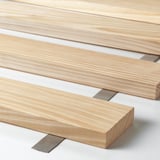 HEMNES Bed frame with 4 storage boxes, grey stained/Lindbåden, 160x200 cm