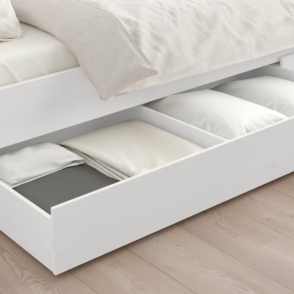 HEMNES Bed storage box, set of 2, white stain, 200 cm IKEA