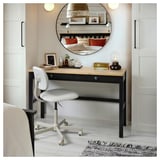 HEMNES Desk with 2 drawers, black-brown/light brown, 120x47 cm