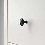 HEMNES Glass-door cabinet with 3 drawers, white stain/light brown, 90x197 cm