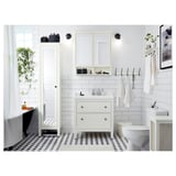 HEMNES High cabinet with mirror door, white, 49x31x200 cm