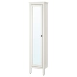 HEMNES High cabinet with mirror door, white, 49x31x200 cm