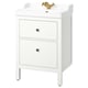 Option: HEMNES / RUTSJÖN Wash-stnd w drawers/wash-basin/tap, white, 62x49x95 cm