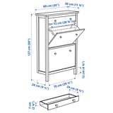 HEMNES Shoe cabinet with 2 compartments, white, 89x30x127 cm