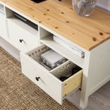 HEMNES TV bench, white stain/light brown, 148x47x57 cm