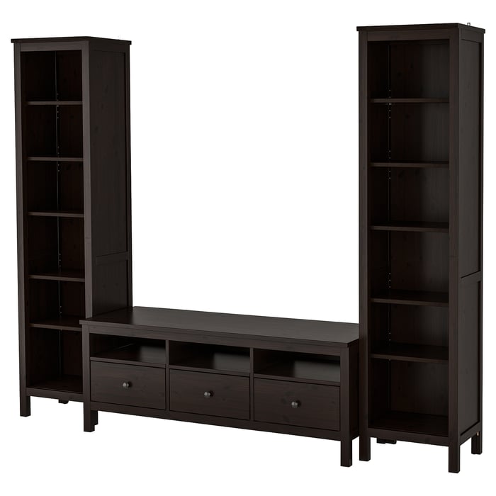 HEMNES TV storage combination, blackbrown, 245x197 cm IKEA