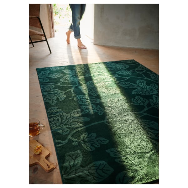 HILDIGARD سجاد، وبر قصير أخضر ايكيا