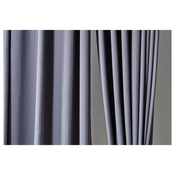 Hilleborg Block Out Curtains 1 Pair Grey Ikea