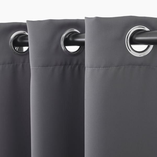 Hilleborg Block Out Curtains 1 Pair Grey Ikea