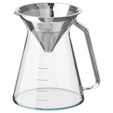 HÖGMODIG Coffee maker for drip coffee, clear glass/stainless steel, 0.6 l