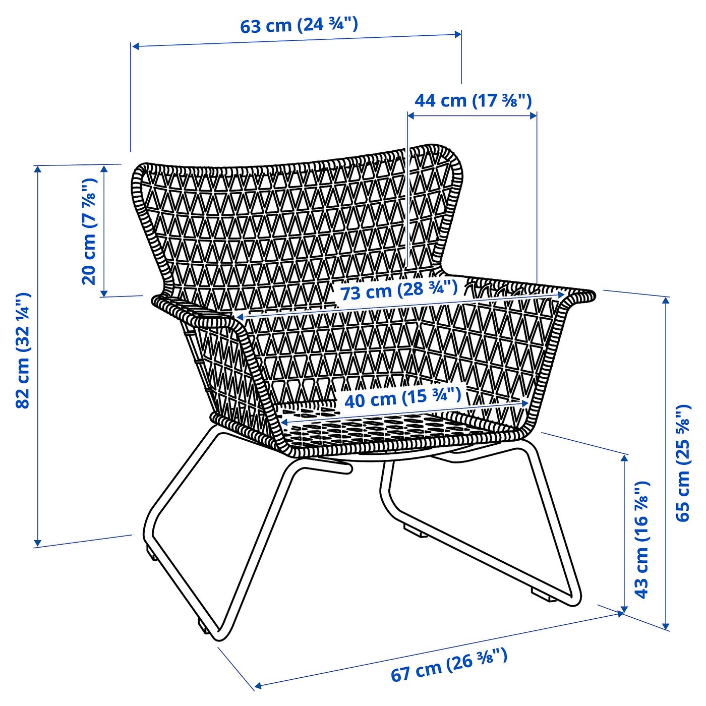 HÖGSTEN Chair with armrests, outdoor white IKEA