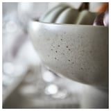 HÖSTAGILLE Serving bowl, light beige/orange-brown, 26 cm