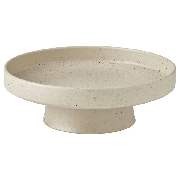 HÖSTAGILLE Serving stand, light beige/orange-brown, 24 cm