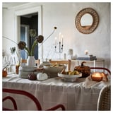 HÖSTAGILLE Tablecloth, beige, 145x240 cm
