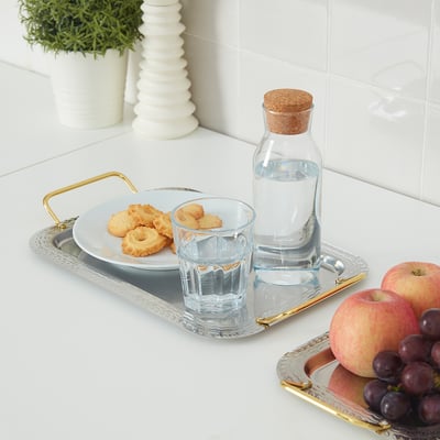 HUSBEHOV Tray, set of 2, stainless steel
