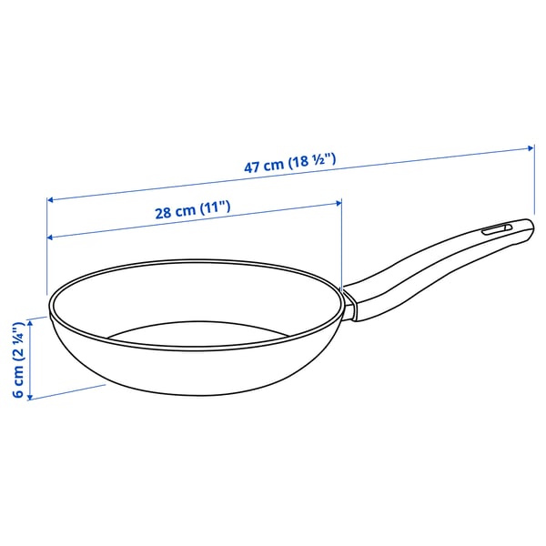 HUSKNUT Frying pan, non-stick coating black, 28 cm