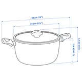 HUSKNUT Pot with lid, non-stick coating black, 4.7 l