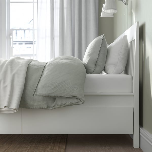 IDANÄS Bed frame with storage, white, 180x200 cm