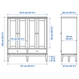 IDANÄS Cabinet with bi-folded glass doors, white, 121x50x135 cm