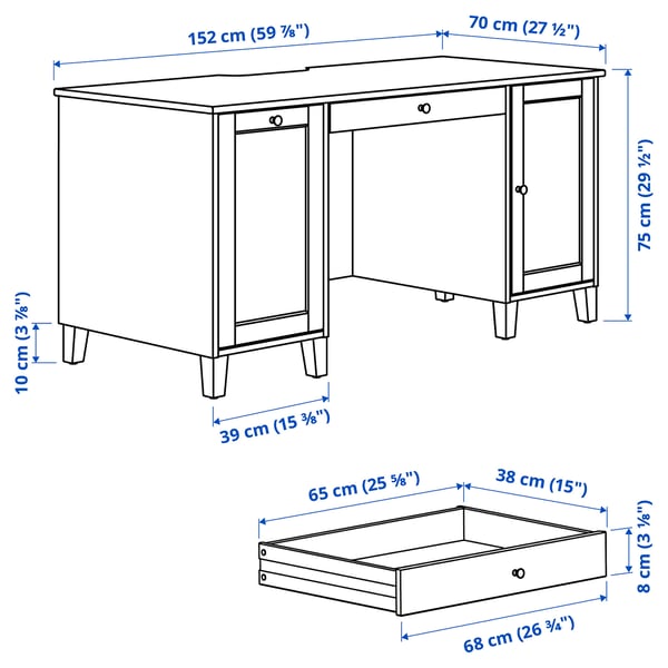 IDANÄS Desk with add-on unit, brown
