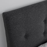 IDANÄS Upholstered storage bed, Gunnared dark grey, 160x200 cm